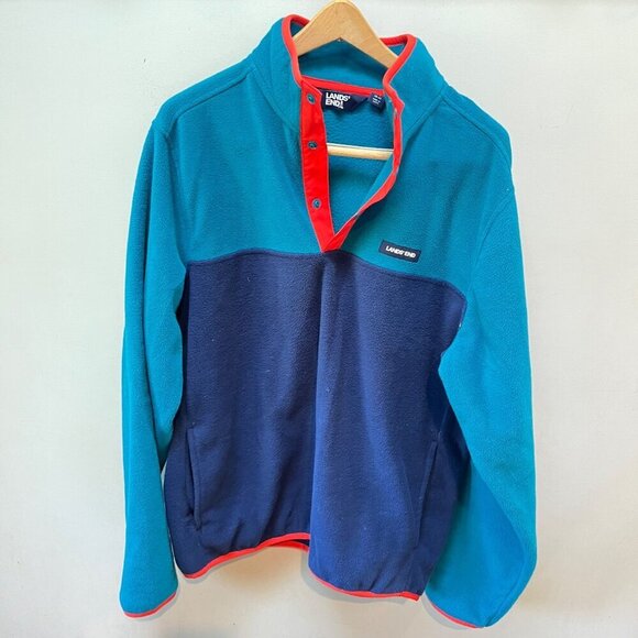 Land's End Oeko-Tex Standard 100 1/4 snap button‎ fleece size Medium - Picture 1 of 7
